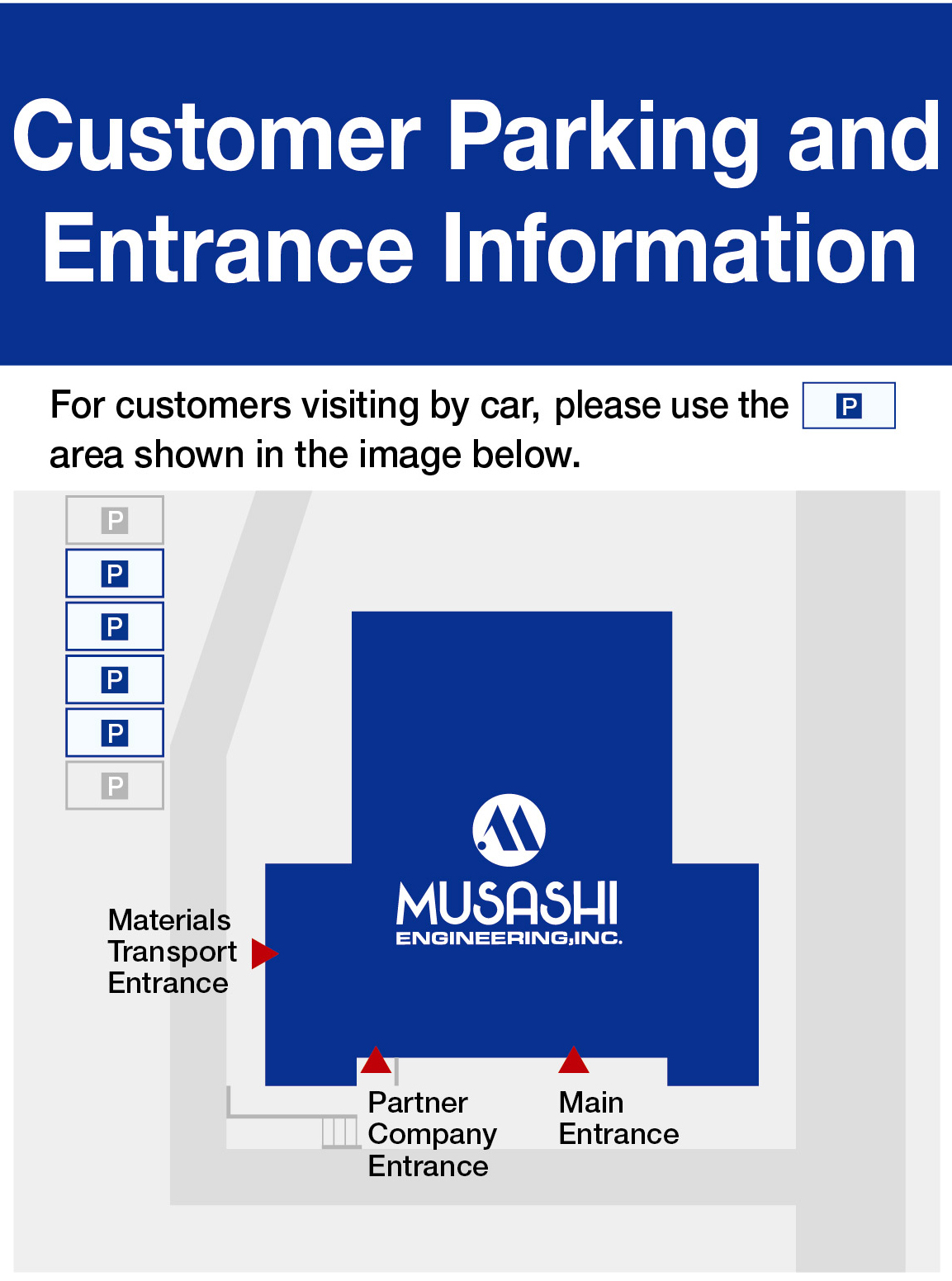 แผนที่ของที่จอดรถทางเข้าออก